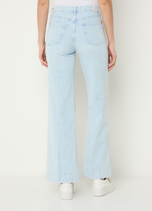 7 For All Mankind Modern Dojo Tailorless high waist flared jeans met lichte wassing - achterkant 5 indigo