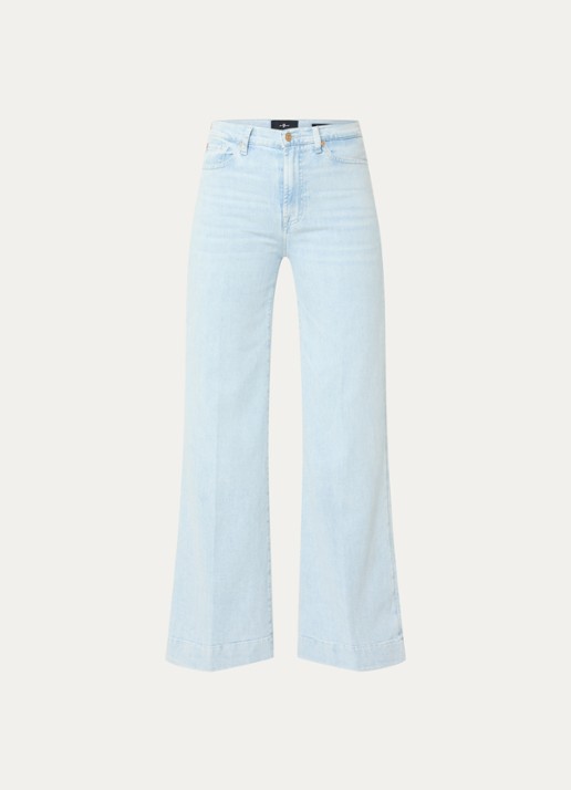 7 For All Mankind Modern Dojo Tailorless high waist flared jeans met lichte wassing - voorkant 3 indigo