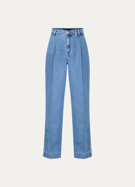 7 For All Mankind Nana high waist wide leg jeans  met medium wassing - voorkant 3 indigo