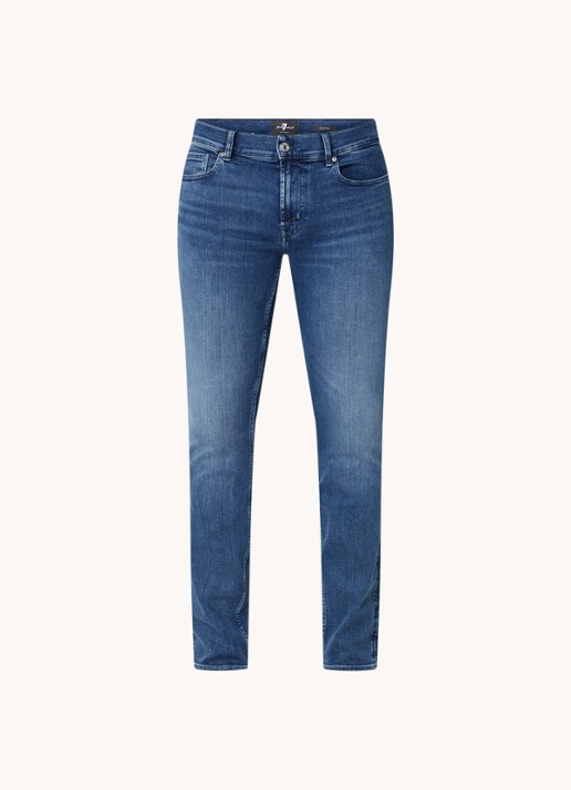 7 For All Mankind Paxtyn skinny fit jeans  met donkere wassing - voorkant indigo