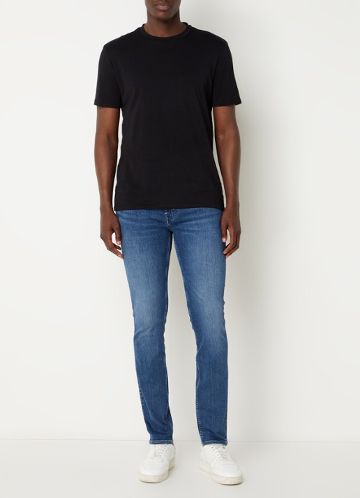7 For All Mankind Paxtyn skinny fit jeans  met donkere wassing - voorkant 2 indigo