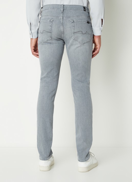 7 For All Mankind Paxtyn skinny jeans met stretch  - achterkant grijs