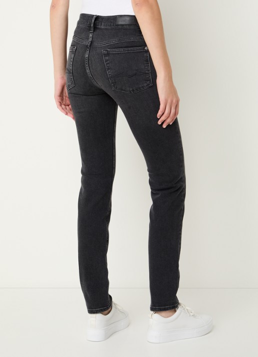 7 For All Mankind Roxanne Luxe Vintage high waist slim fit  - achterkant antraciet