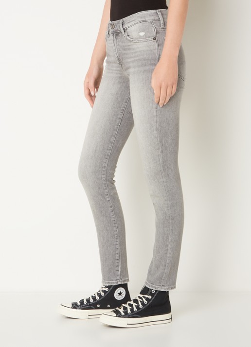 7 For All Mankind Roxanne mid waist skinny jeans  - detail 3 grijs