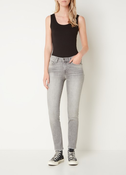 7 For All Mankind Roxanne mid waist skinny jeans  - voorkant 5 grijs