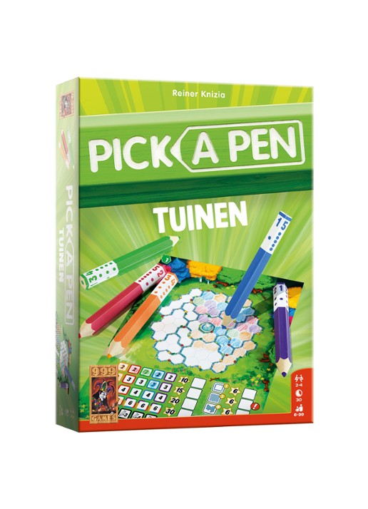 999 Games Pick a Pen Tuinen dobbelspel - voorkant multicolor