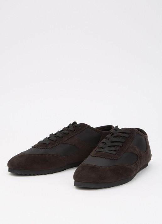 A.EMERY The Adams Low sneaker van suède  - detail 3 donkerbruin