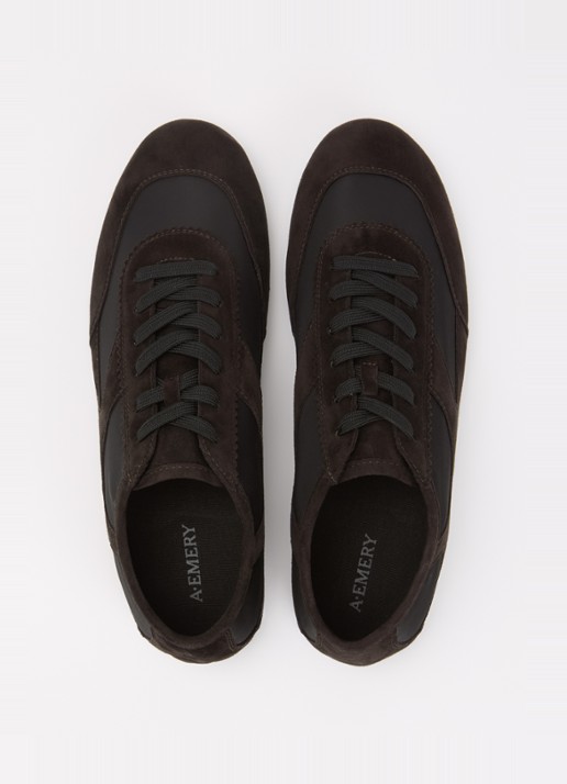 A.EMERY The Adams Low sneaker van suède  - detail 4 donkerbruin
