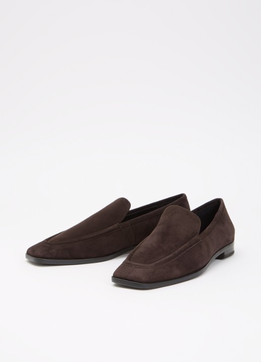 A.EMERY The Lane loafer van suède - detail donkerbruin
