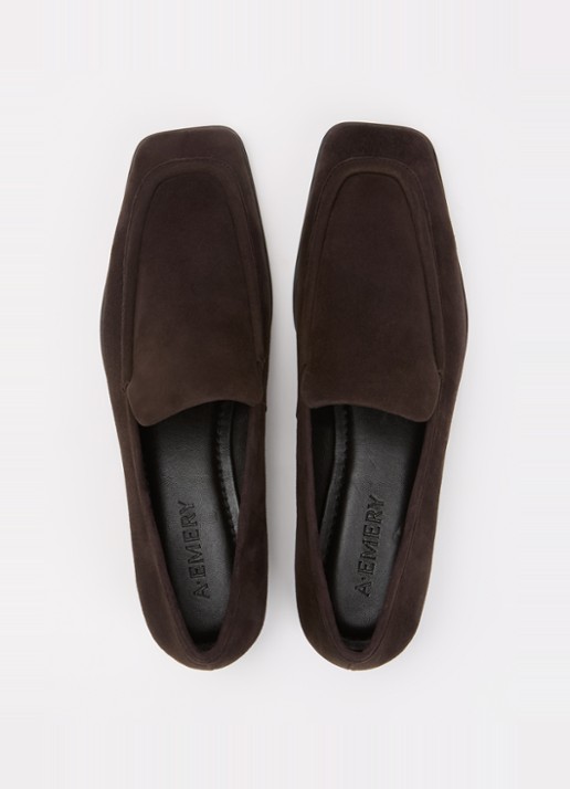 A.EMERY The Lane loafer van suède - detail 2 donkerbruin
