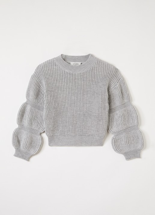 Aaiko Alor ribgebreide trui met ballonmouw