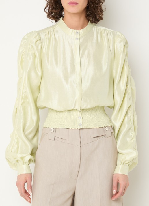 Aaiko Beaudine blouse met ballonmouw en metallic finish