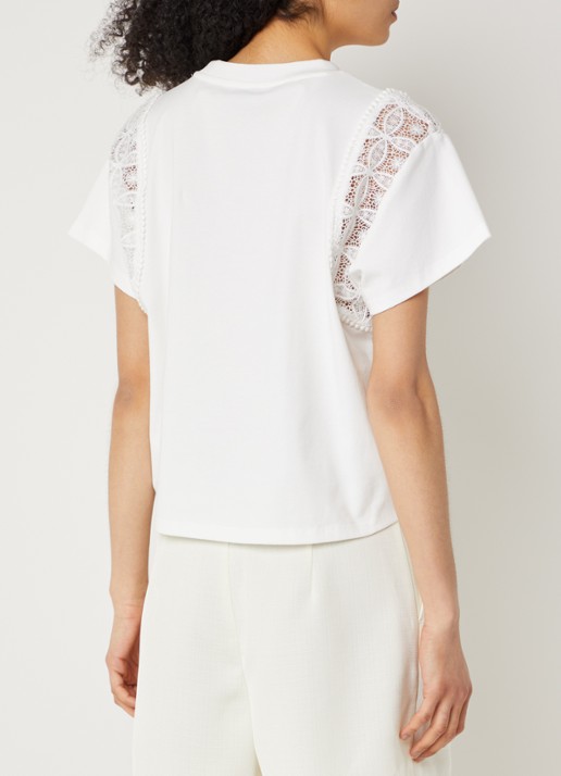 Aaiko Ceyda T-shirt met broderie - achterkant 3 wit