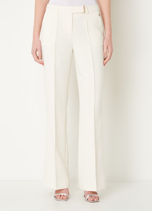Aaiko Chantalle high waist wide fit pantalon met persplooi en structuur