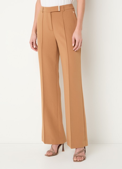 Aaiko Chantalle high waist wide fit pantalon met persplooi en structuur