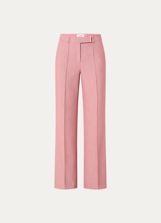 Aaiko Chantalle high waist wide fit pantalon met persplooi en structuur - voorkant 2 roze