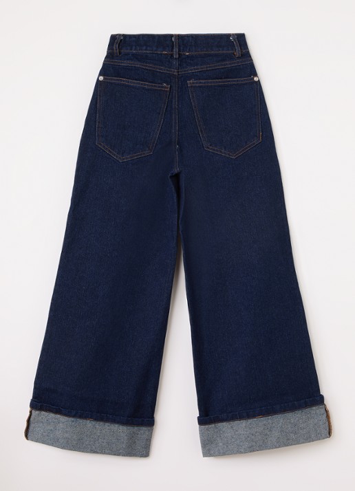 Aaiko Charly flared jeans met donkere wassing - voorkant 2 indigo