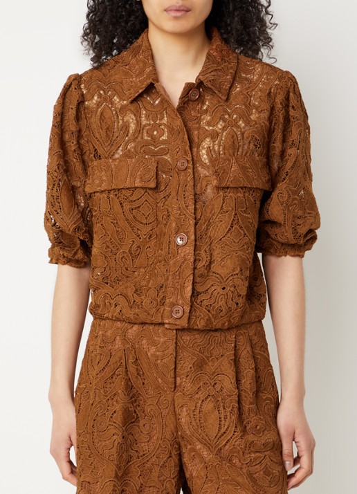 Aaiko Cozy blouse met broderie en ballonmouw