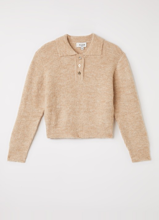 Aaiko Doux grofgebreide trui in alpaca wolblend