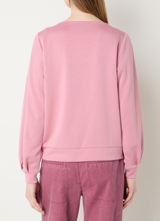 Aaiko Evelyn sweater met cut-out detail - achterkant zalmroze