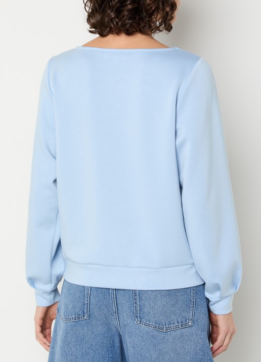 Aaiko Evelyn sweater met cut-out detail - achterkant 2 lichtblauw