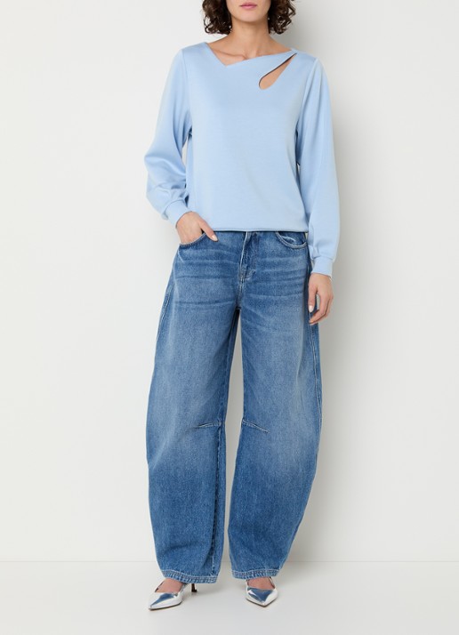 Aaiko Evelyn sweater met cut-out detail - voorkant 4 lichtblauw