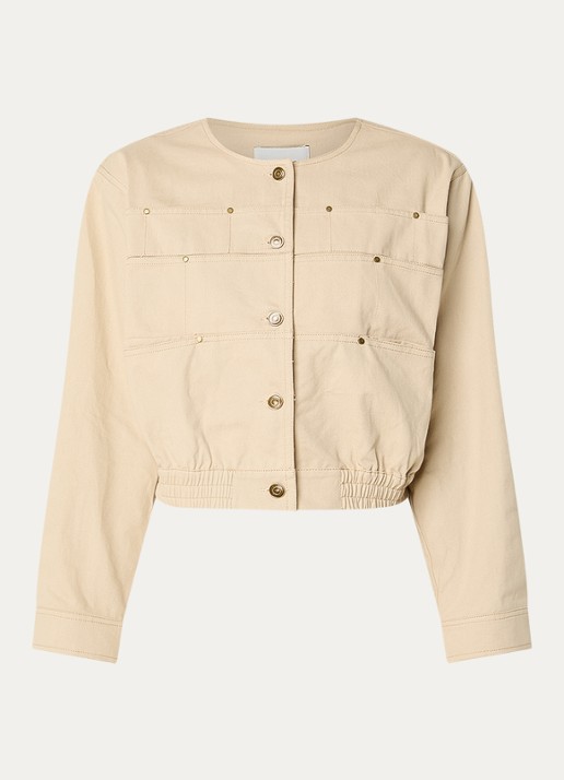 Aaiko Fallon cropped jack met opgestikte zakken - voorkant 3 beige