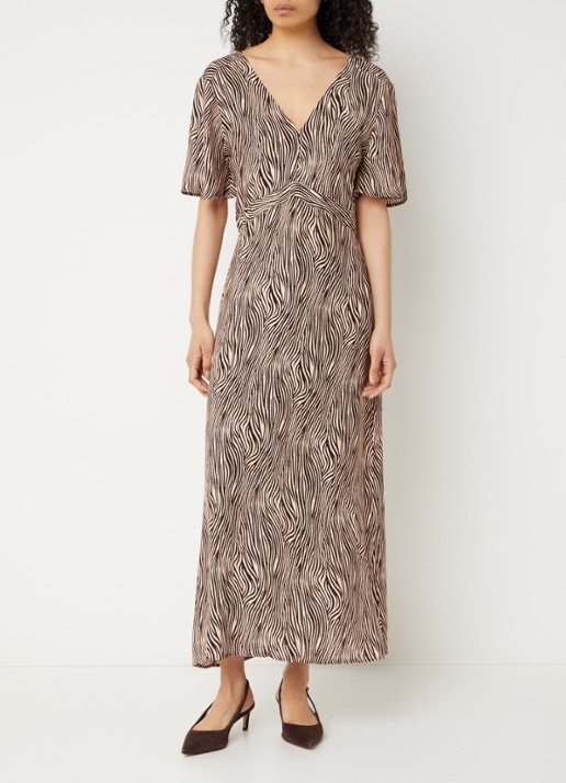 Aaiko Geis maxi tuniekjurk met zebraprint