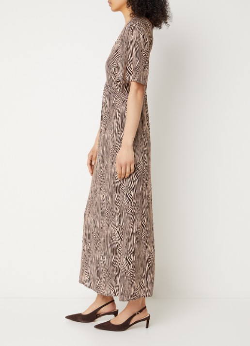 Aaiko Geis maxi tuniekjurk met zebraprint - voorkant 3 bruin