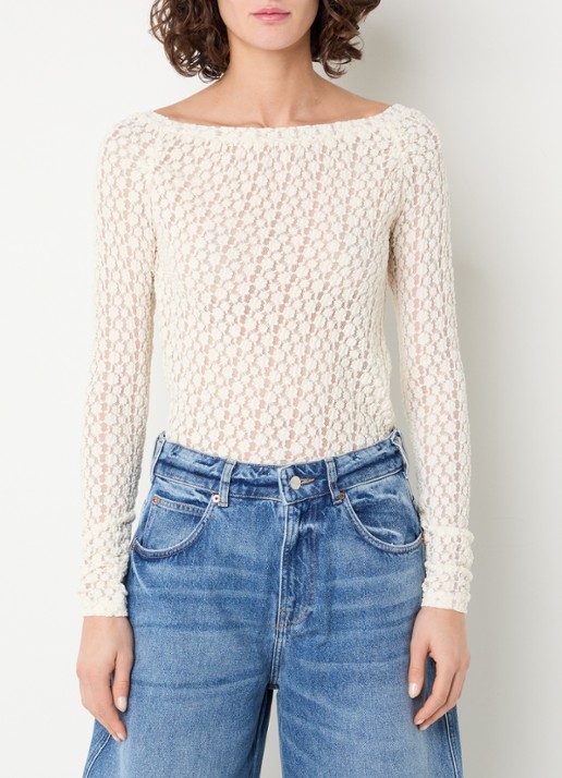 Aaiko Gemma semi-transparante top van kant