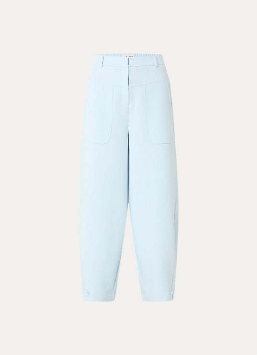 Aaiko Harper high waist loose fit pantalon met steekzakken - voorkant 3 lichtblauw