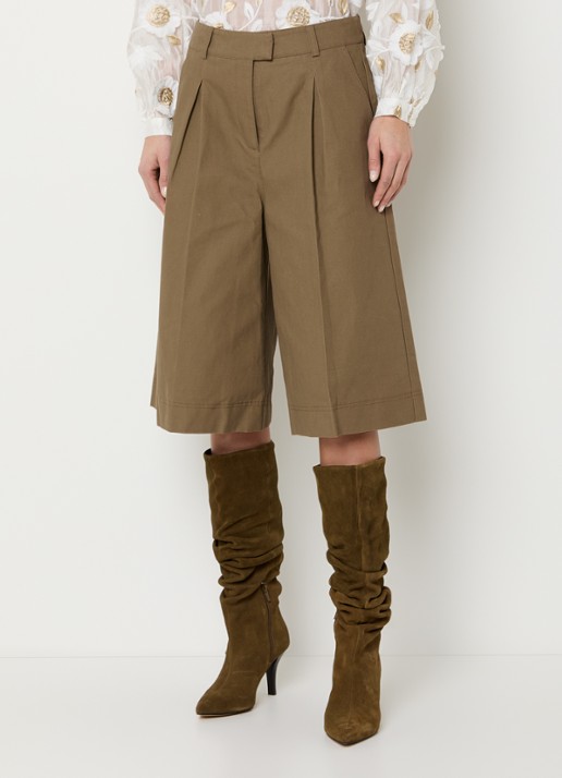 Aaiko Inaya high waist loose fit korte pantalon met steekzakken