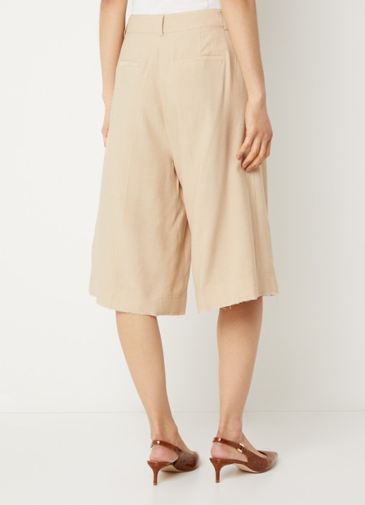 Aaiko Inaya mid waist loose fit culotte - achterkant donkerbeige