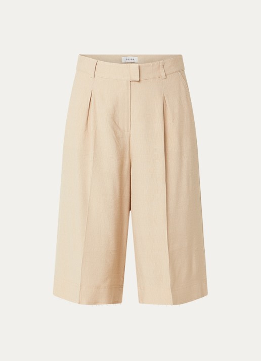 Aaiko Inaya mid waist loose fit culotte - voorkant 2 donkerbeige