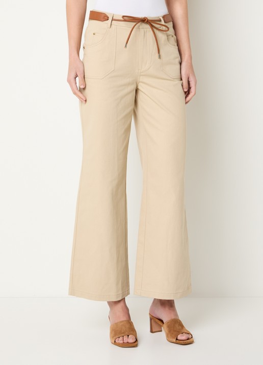 Aaiko Jael high waist flared fit broek met steekzakken