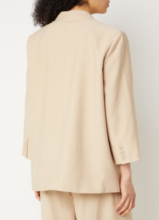 Aaiko Jennifer oversized blazer met schoudervulling - achterkant donkerbeige