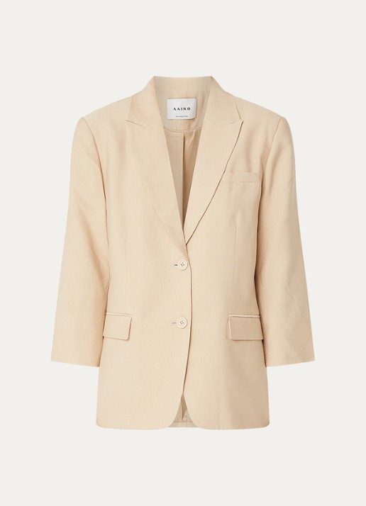 Aaiko Jennifer oversized blazer met schoudervulling - voorkant 3 donkerbeige