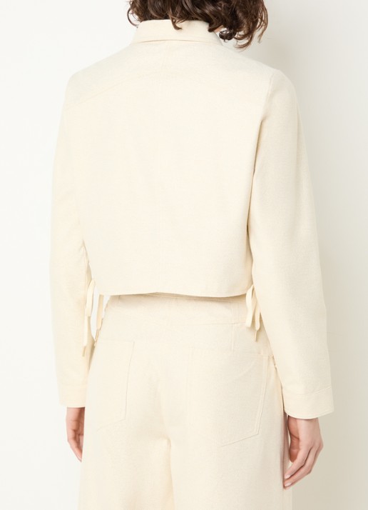 Aaiko Judith cropped jack met lurex - achterkant gebroken wit