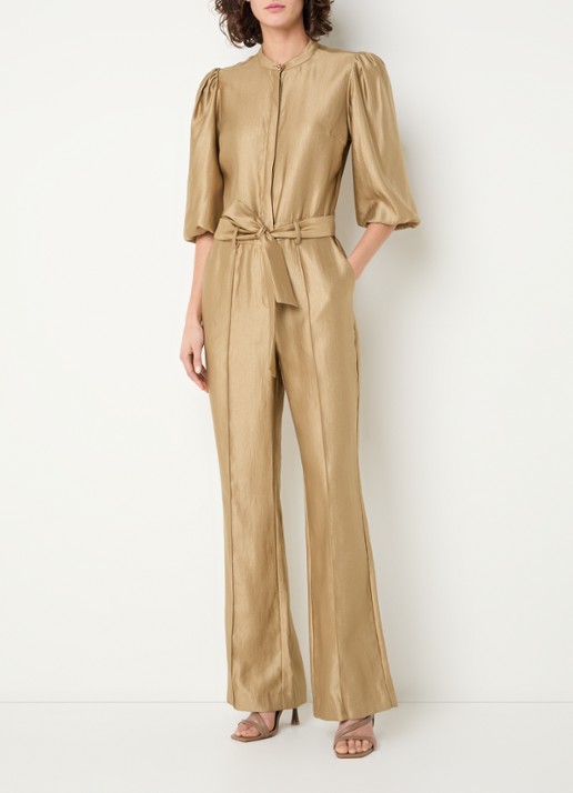 Aaiko Katy straight fit jumpsuit met strikceintuur