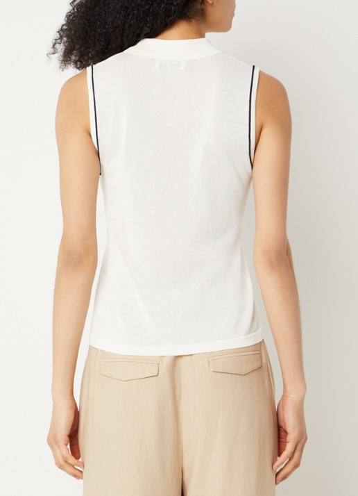 Aaiko Lara top met kraag - achterkant beige