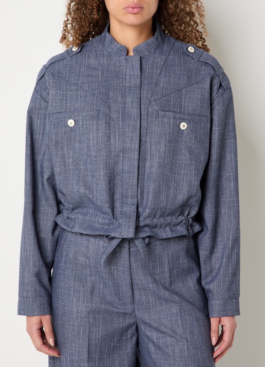 Aaiko Lauryn cropped jack met paspelzakken