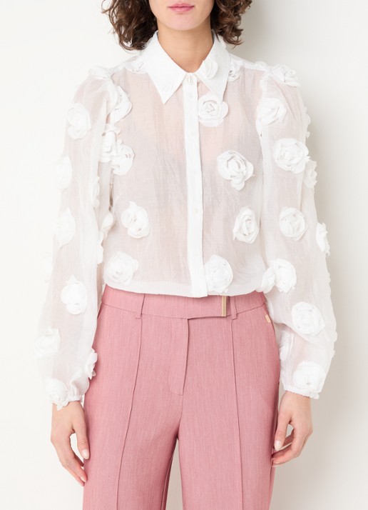 Aaiko Lien semi-transparante blouse met applicatie