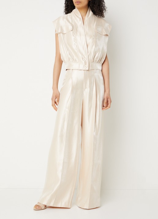 Aaiko Lies top met metallic finish - voorkant 2 creme