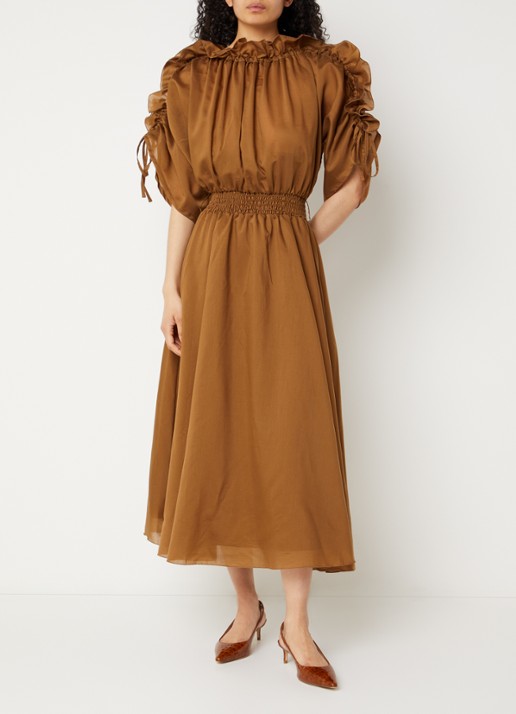 Aaiko Lily midi jurk met smockwerk