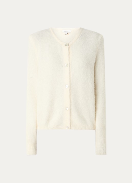 Aaiko Lorys fijngebreid vest in alpaca wolblend - voorkant creme