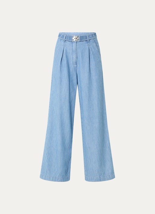 Aaiko Lotty high waist wide leg jeans met medium wassing - voorkant 3 indigo
