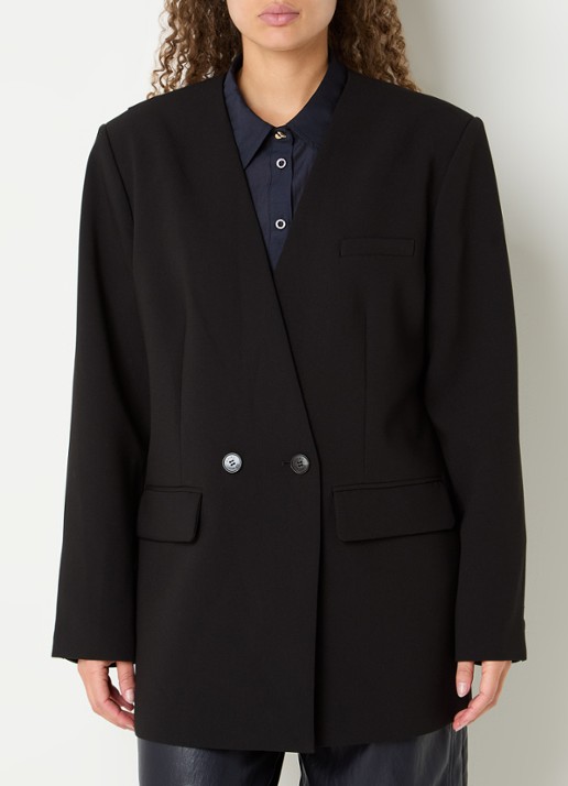 Aaiko Luray oversized double-breasted blazer met ruitdessin en klepzakken