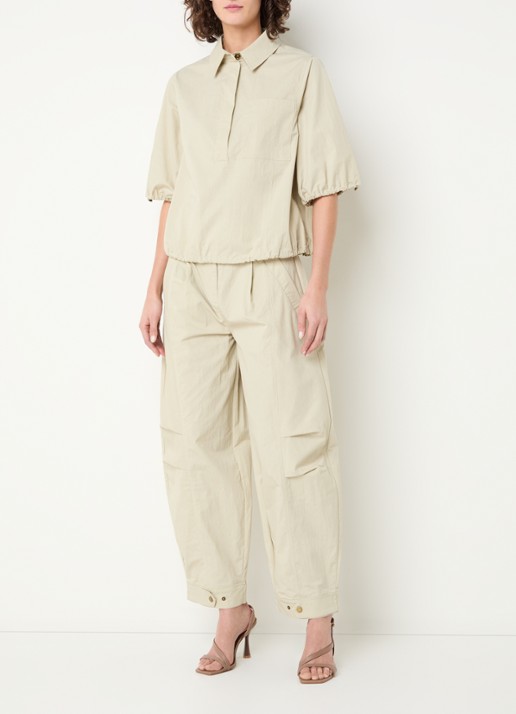 Aaiko Lydia tuniek met borstzak - voorkant 4 khaki