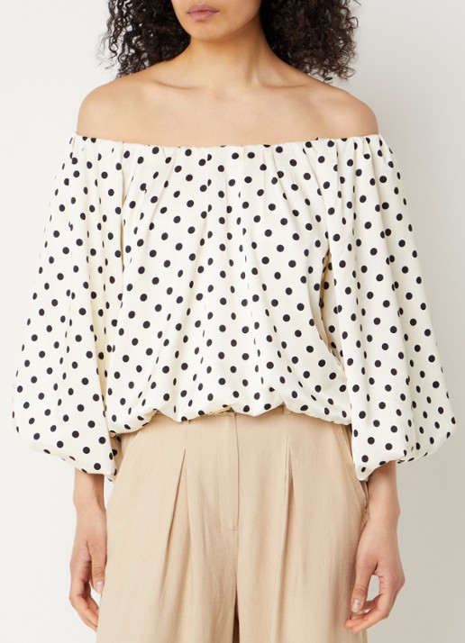 Aaiko Maddy off-shoulder top met pofmouw