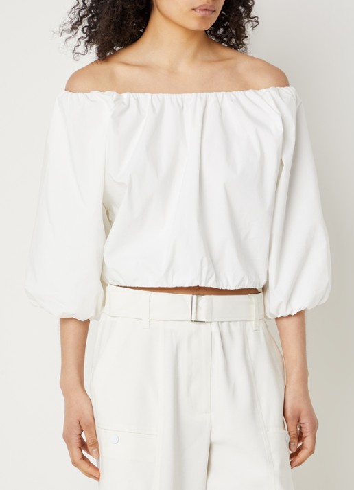 Aaiko Maddy Popline off shoulder top met pofmouw
